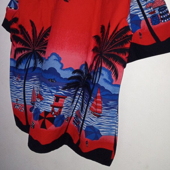 Hawaiian Cabana Print Men Shirt  Multicolor - Picture 8 of 9